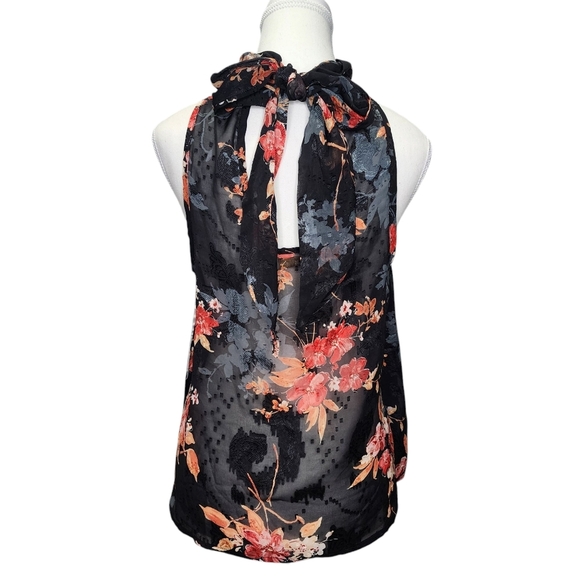 NWT Bishop + Young Sleeveless Floral Women's Blouse Top - Picture 2 of 8